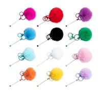 12 llaveros con cuentas para proyectos y suministros de manualidades de joyería en colores brillantes para estudiantes y niños, uso diario, llavero con cuentas