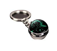 12 llaveros de constelación modernos luminosos de metal con forma de bola de cristal de piedra del tiempo, colgante de doble cara, accesorios, regalos, escorpio, Sagitario, Sagittarius