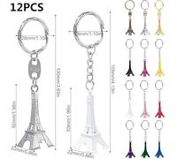 12 Llaveros De La Torre Eiffel, Estructura Metálica Colorida, Detalles Exquisitos, Recuerdos De Viaje, Adecuados para Decoración De Bolsos Y Colección De Regalos.