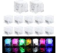 12 luces LED de cubitos de hielo, multicolor con sensor de líquido, cubos de hielo con luz de neón,cubos de hielo alimentados Cubitos de Hielo LED Decoración para festival hotel bar boda fiesta