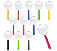 12 lupas de plástico, multicolor, para regalo de cumpleaños, para casa, exterior, explorador, detective, juego de rol