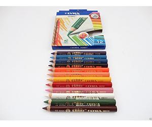 12 Lyra Ferby - Chunky Coloured Pencils - Triangular 12cm - Pre School Art