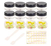 12 macetas de muestra, 5 ml con tapas, recipientes vacíos de mini crema, pequeños negros con tarros de bálsamo labial de maquillaje, para crema facial de viaje, muestras, maceta vacía de cosméticos