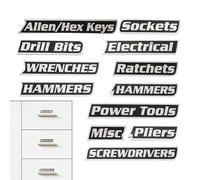 12 Magnéticas Para Portaherramientas - Magnéticas Para Cajas De Herramientas, De Organización Del Cofre, Para El Hogar, Cajón, Gabinete, Negocios, Aula, Taller, Oficina,