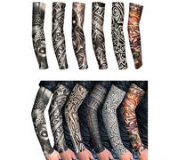 12 mangas de tatuaje transpirables con protección UV, cubierta solar ligera para correr y gimnasio, elegantes protectores de brazo largos sin dedos en tela similar a la seda, 38 cm