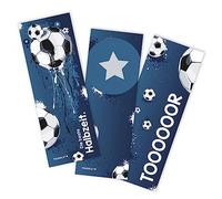 12 marcapáginas de fútbol - 4 x 3 diseños divertidos de papel I con reverso para escribir notas - Niños I dv581