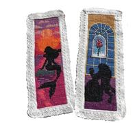 12 marcapáginas de punto de cruz de algodón con borde de algodón, marca de libro clásica de hadas y princesa, kit de punto de cruz