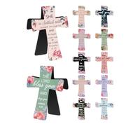 12 marcapáginas magnéticas con cruz - Marcapáginas | Marcadores de página | Regalos religiosos | Marcapáginas religiosas versículos de la Biblia | Marcadores religiosos para el día de la madre, para