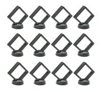 12 marcos de exhibición flotantes 3D, vitrina de monedas portátil a prueba de polvo película de polietileno transparente caja de almacenamiento de joyas para collar, anillo, pulsera, joyería, medallón