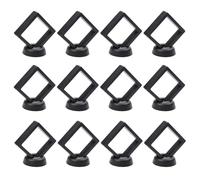 12 marcos de exhibición flotantes 3D, vitrina de monedas portátil a prueba de polvo película de polietileno transparente caja de almacenamiento de joyas para collar, anillo, pulsera, joyería, medallón