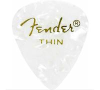 12 Mediadores Fender 351 Forma - Fina - Blanca Moto - 1980351705 Para Guitarra