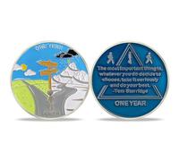 12 meses de sobriedad moneda AA chips y medallones,fichas de sobriedad chip de recuperación del obriety (1 año)