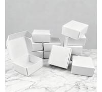 12 mini cajas de regalo blancas pequeñas de papel para joyas, fiestas, regalos de boda
