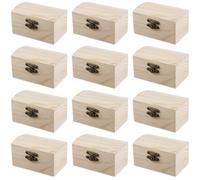12 mini cofres del tesoro de madera: caja de madera pequeña con tapa abatible, cofre del tesoro pequeño, caja de madera pequeña, cofre del tesoro pequeño para regalos de cumpleaños