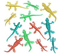 12 Mini Lagartijas de Estiramiento Falso, Juguete de Goma Suave de Colores para Descompresión, Adecuado para Parodias, Fiestas y Decoraciones