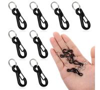 12 Mini Mosquetones con Llavero, Negros, Pequeños Llaveros De Aleación De Zinc, para Deportes Al Aire Libre, Camping, Viajes, Pesca, Senderismo Y Senderismo