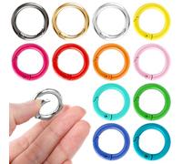 12 mini mosquetones redondos de 2,4 cm, llaveros de metal, mini mosquetón, pequeños anillos de clip, ganchos para escuela, hogar u oficina (12 colores)