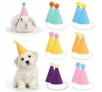 12 mini sombreros de fiesta para animales de peluche, sombrero de cono ajustable, sombreros de cono de fiesta de cumpleaños, muñecas, perros, gatos, conejos, cachorros, decoraciones de cumpleaños de