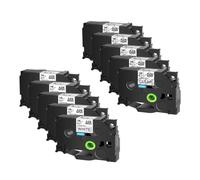 12 mm de 18 mm 10pk Negro en Blanco y Negro en Cinta de Etiqueta Transparente Funciona con tze-131 231 Compatible para 550 100 330 máquinas de impresión de Etiquetas(18mm)