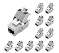 12 módulos Keystone RJ45 Cat 7 Connector Module - Tool-Free CAT7, CAT6, CAT6a RJ45 Keystone Jack, conector de red sin herramientas, STP Shielded, 10 Gbps, 1000 MHz para paneles de red y enchufes de