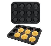 12 Molde para Magdalenas 2pcs (35×26×3 cm) Bandejas para Hornear Moldes Magdalenas Molde de para Pasteles Moldes de Horneado Bandeja para Hornear Muffins Bandeja Antiadherente para Horno, Negro