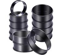 12 moldes antiadherentes de acero inoxidable para bollos, anillos para magdalenas inglesas, doble rollo para hornear moldes de acero inoxidable
