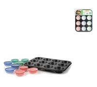 12 Moldes Antiadherentes Para Muffins De 27X36 Cm