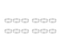 12 moldes de acero inoxidable para tartaletas de 6 cm, cortadores circulares, perforados por calor, para mousse y pasteles.