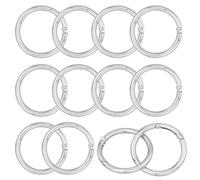 12 mosquetones redondos de 49 mm, muy resistentes, aleación de zinc, mosquetón anillo grande, llavero, para joyas y manualidades