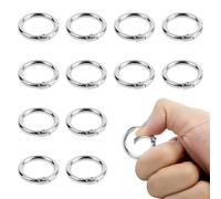 12 mosquetones redondos para asas de bolsos, mosquetones de 27 mm para bolsos, adecuados para el uso como anillos para bolsos, mosquetones para manualidades y accesorios de bolso (plateado)
