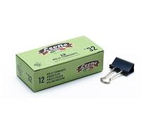 12 muelles pisapapeles negros León de la Era - Caja de cartón reciclado, 32 mm