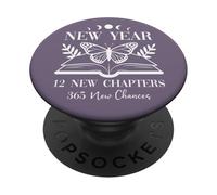 12 New Chapters 365 New Chances Book Reading 2026 New Year PopSockets PopGrip Adhesivo