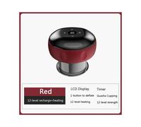 (12 niveles rojo) Dispositivo de ventosas eléctricas inteligentes, masajeador corporal con raspado, ventosas térmicas