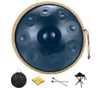 12 Notas Handpan Drum 432 Hz 440 Hz, 22 Pulgadas Re Menor Instrumento Musical Profesional, Tambor de Acero Nitrurado para Yoga, Meditación, Educación Musical de Principiantes(Azul,432HZ/10Note)