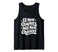 12 Nuevos capítulos 365 Nuevas oportunidades Positivo Feliz Año Nuevo 2026 Camiseta sin Mangas