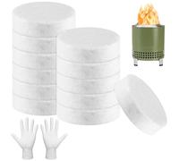 12 ovillos de lana de cerámica para bioetanol, bioetanol con 2 guantes, resistente a la temperatura hasta 1260 °C, lana de vidrio, estera de fibra de vidrio para chimenea de mesa de etanol, hornos