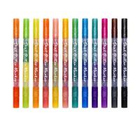 12 Pack Glitter Markers Pens Brush Tip Art School Supplies 24 Colors