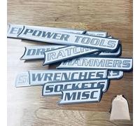 12 Pack Magnetic Tool Box Labels, 2026 Upgrade Toolbox Drawer Tags, 3D Magnetic Tool Box Organizer Labels, Reusable Toolbox Organization Stickers, Workshop Storage Accessories (White)