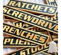 12 Pack Magnetic Tool Box Labels, 2026 Upgrade Toolbox Drawer Tags, 3D Magnetic Tool Box Organizer Labels, Reusable Toolbox Organization Stickers, Workshop Storage Accessories (Yellow)