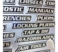 12 Pack Magnetic Tool Box Labels, 2026 Upgrade Toolbox Drawer Tags, 3D Magnetic Tool Box Organizer Labels, Reusable Toolbox Organization Stickers, Workshop Storage Accessories (Black)