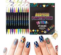 12 Pack Nails Art Pens - Double-Ended Markers, Quick-Drying Paint with Fine Tips, Fingernail Design with Duals Brushes, Nails Polish Professional Grade, Art Pens for Wedding Party