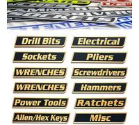 12 Pack of Magnetic Toolbox Labels - 12/24/36Pcs Toolbox Labels Magnetic, Reusable General Tool Box, Easy to Stick and Remove (Orange,12Pcs)