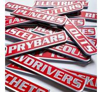 12 Pack of Magnetic Toolbox Labels, 3D-Printed for Easy Identification, Strong & Reusable Waterproof Labels for Tool Organization on Garage, Shop, Tool Chests, Drawers & Cabinets(Red)