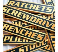 12 Pack of Magnetic Toolbox Labels, 3D-Printed for Easy Identification, Strong & Reusable Waterproof Labels for Tool Organization on Garage, Shop, Tool Chests, Drawers & Cabinets(Orange)