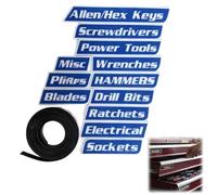 12 Pack of Magnetic Toolbox Labels,3D Printed Personalized Tool Box Drawer Tags,Reusable Steel Drawer Labels for Quick Identifying,Organize Workshop Accessories,Easy to Stick and Remove (Blue)