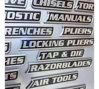 12 Pack of Magnetic Toolbox Labels, 3D-Printed Tool Box Labels, General Tool Box Organize Accessories, Reusable Tags for Steel Toolboxes, Carts, Drawers, And Cabinets(Negro)