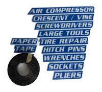 12 Pack of Magnetic Toolbox Labels, 3D Printed Toolbox Drawer Tags Magnetic Tool Box Labels, Reusable Tags for Steel Toolboxes, Carts, Drawers, and Cabinets (Blue)