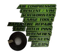 12 Pack of Magnetic Toolbox Labels, 3D Printed Toolbox Drawer Tags Magnetic Tool Box Labels, Reusable Tags for Steel Toolboxes, Carts, Drawers, and Cabinets (Green)