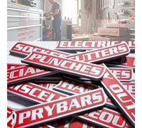 12 Pack of Magnetic Toolbox Labels,Durable 3D-Printed Tool Box Labels,Reusable Easy to Stick Steel Drawer Tags Organize Accessories,Carts,Drawers,and Cabinets (Red)