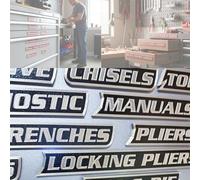 12 Pack of Magnetic Toolbox Labels,Durable 3D-Printed Tool Box Labels,Reusable Easy to Stick Steel Drawer Tags Organize Accessories,Carts,Drawers,and Cabinets (Silver)